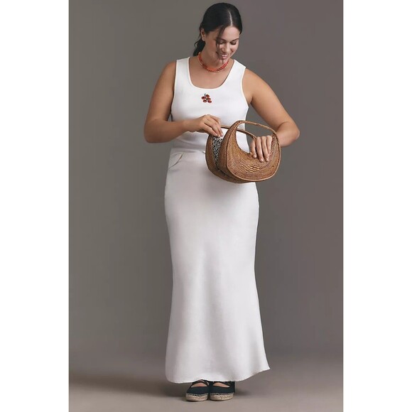 Anthropologie Maeve Embroidered Icon Tank Top Sleeveless Ribbed White S 281544 - Picture 8 of 12